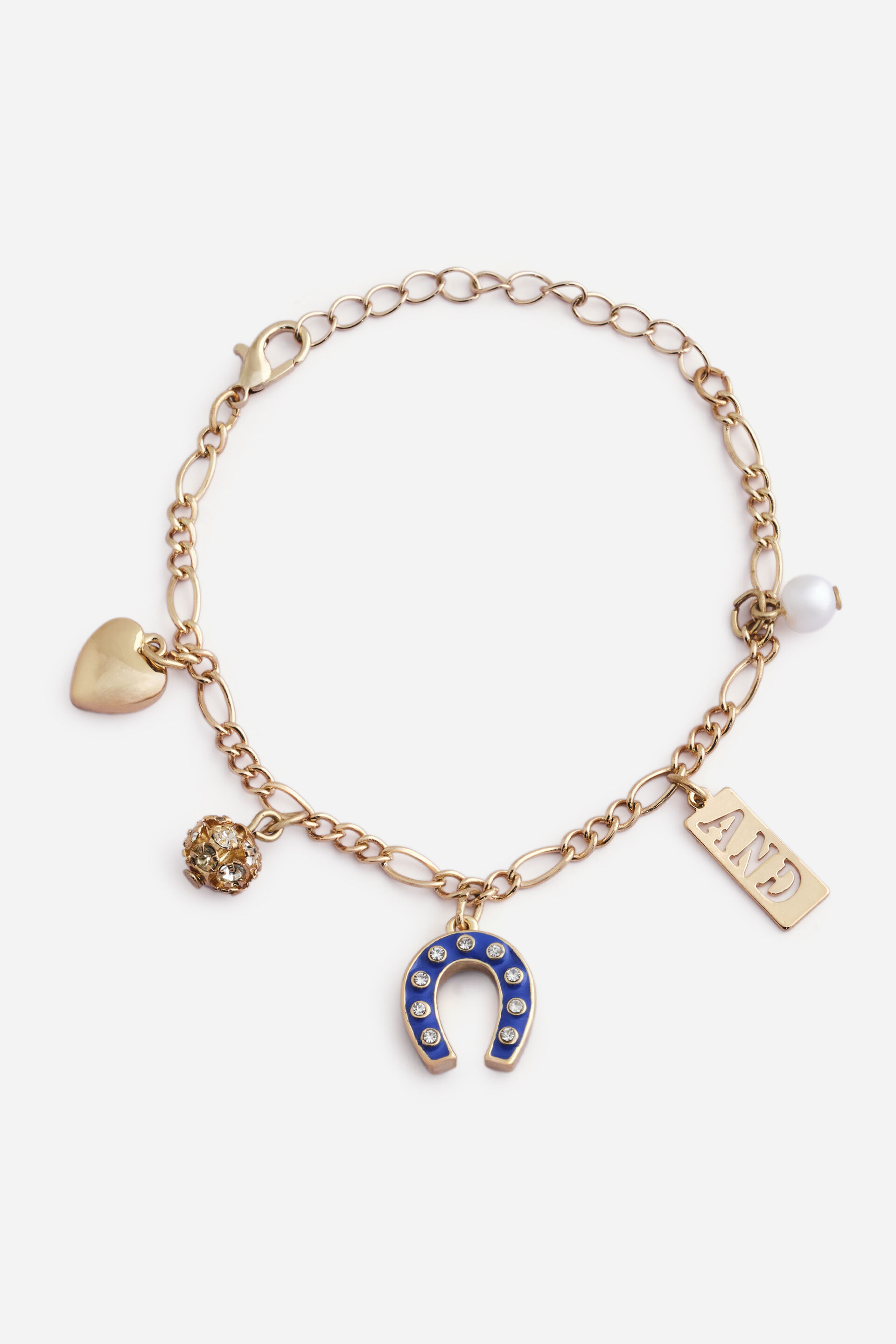 Gold Charm Bracelet, , image 1